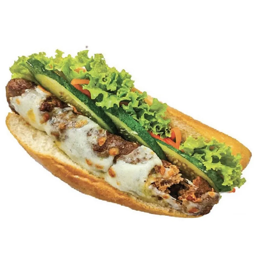 Bánh Mì Gà Phô Mai Mozzarella: Grilled chicken, mozzarella & cheddar